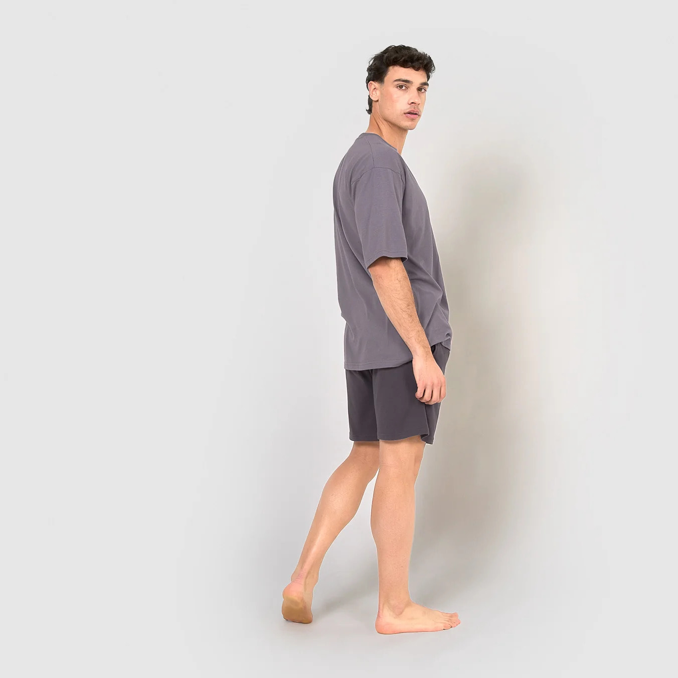 Pigiama corto da uomo con bottoni semplici