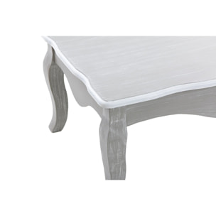 Mesa De Centro Madera Gris Blanco 110x60x40 Cm