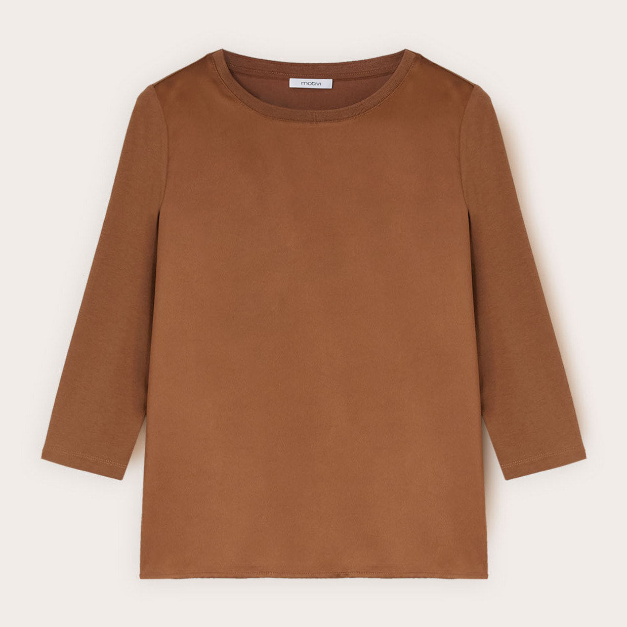 Motivi - T-shirt basic bimaterica - Arancione