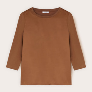 Motivi - T-shirt basic bimaterica - Arancione