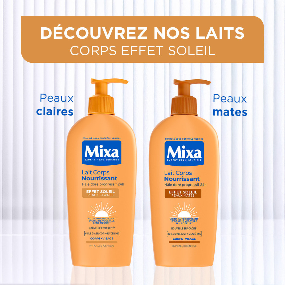 Mixa Lait Corps Effet Soleil peaux claires 250ml