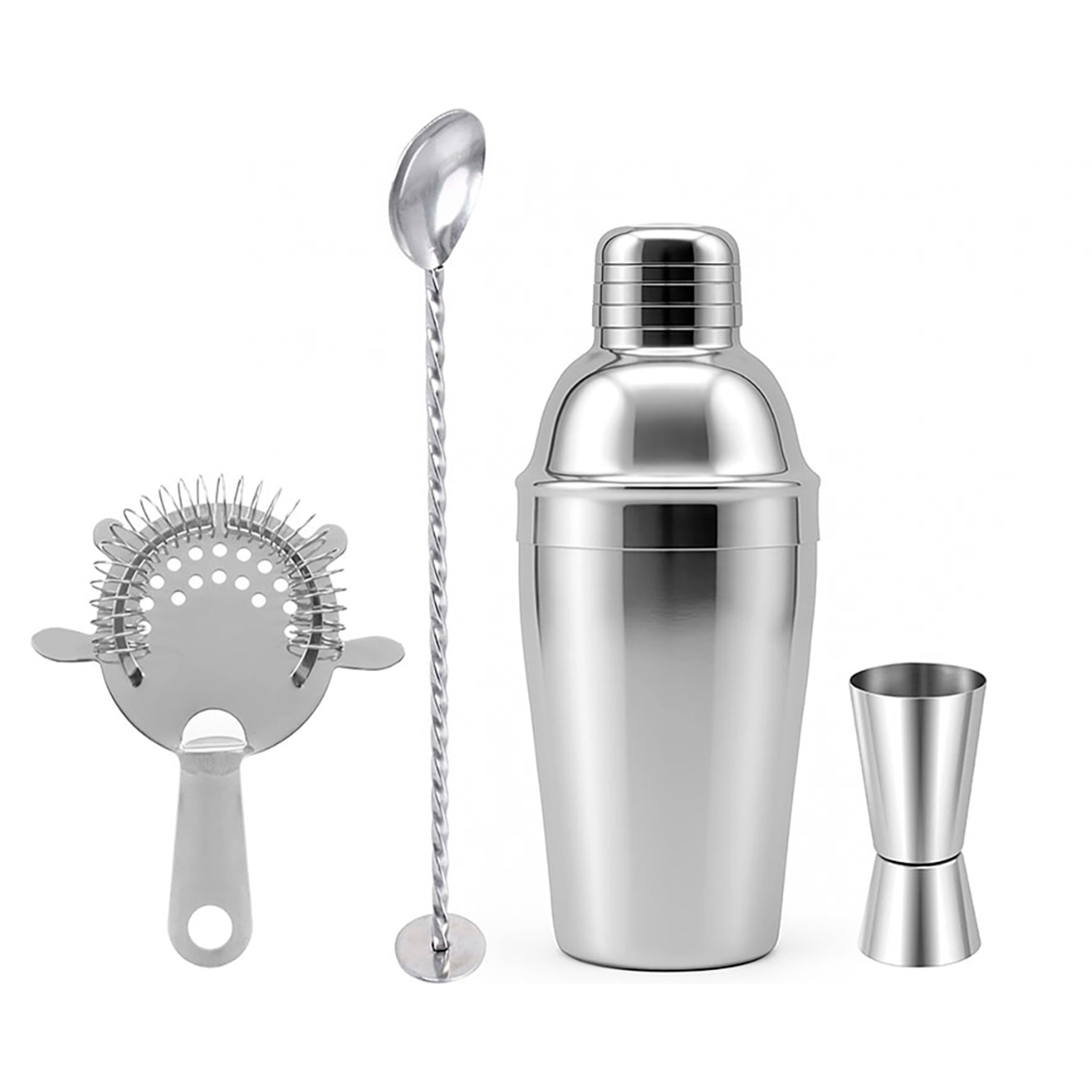 Set di shaker per cocktail con 4 pezzi.