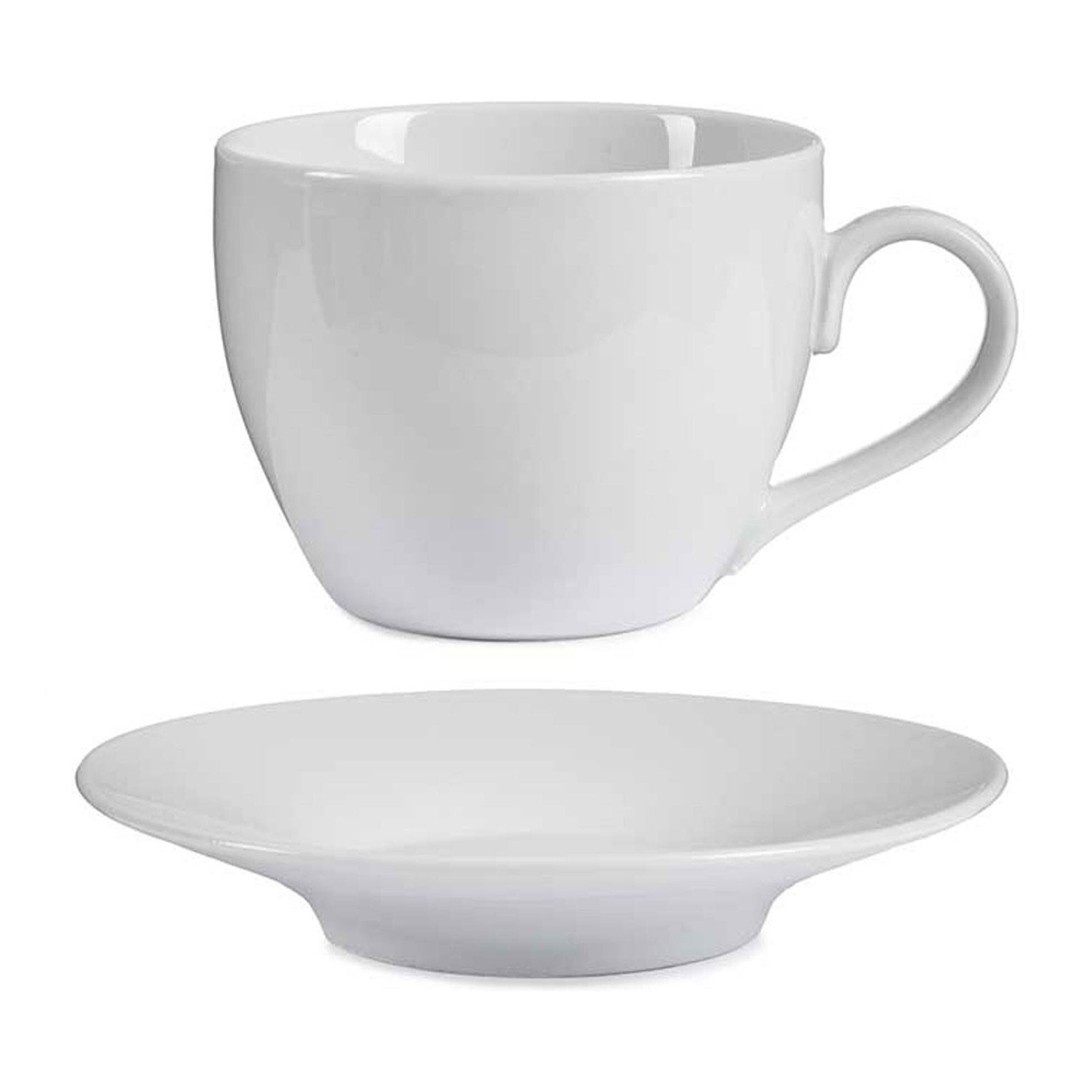 Set 6 tazas y soporte 420ml blanco colección vessia