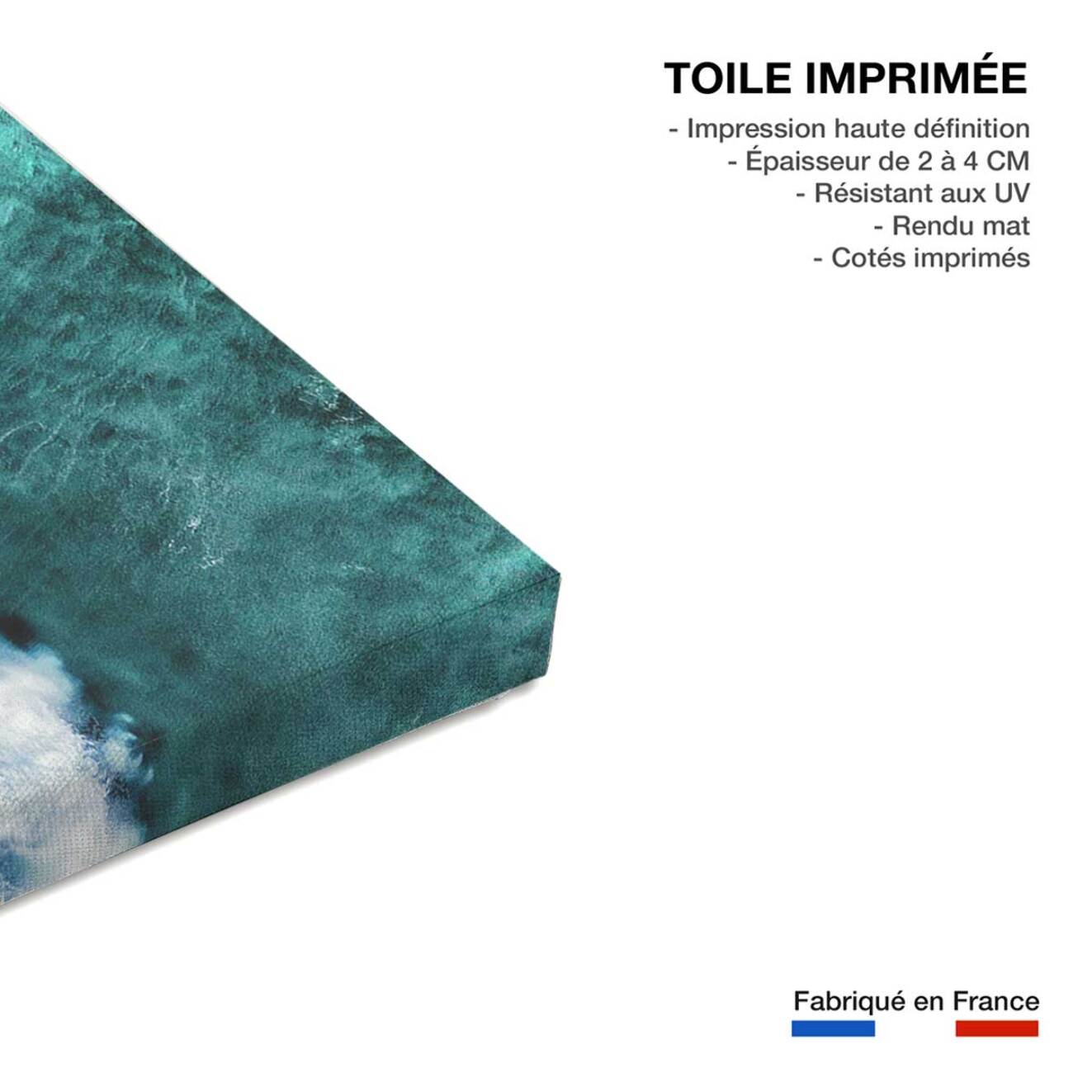 Tableau de mer vague verte  Toile imprimée