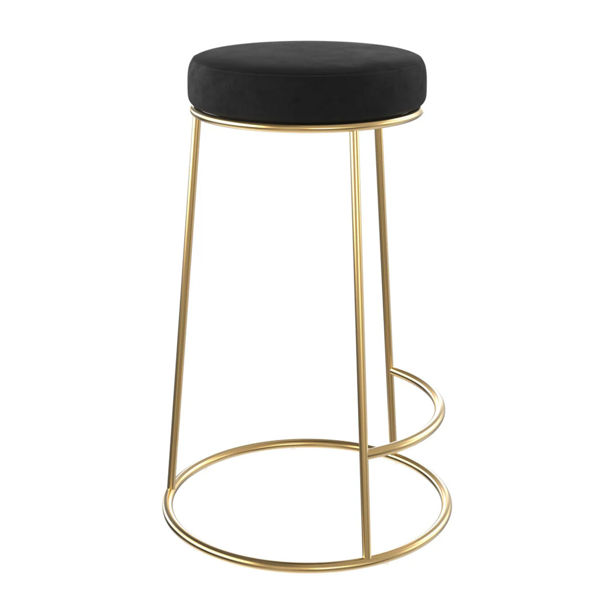 Lot de 2 tabourets pour îlot central 63 cm en velours noir - Kendal