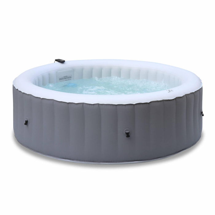 Spa MSPA gonflable rond – Kili 6 gris 6 places - système anti-gel + bâche. 180 cm. pompe. chauffage. gonfleur. filtre