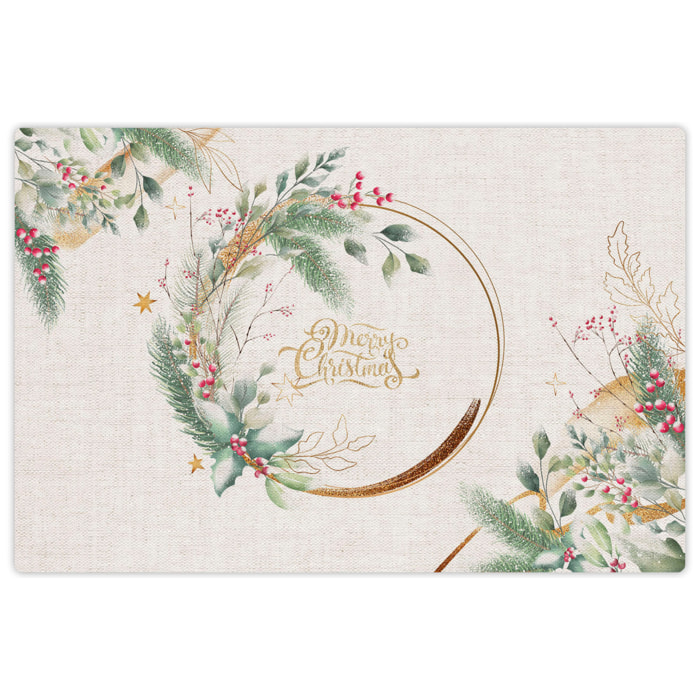 VINILIKO, set de 4 individuales de mesa con Corona de Navidad 4u-30x45 cm