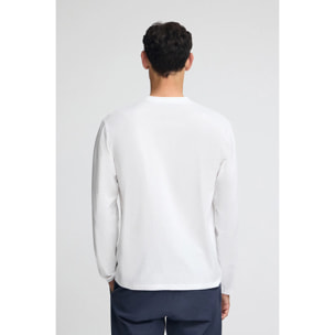 Camiseta blanca de manga larga con parche personalizado Polo Club