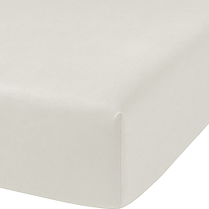 Drap Housse Coton 57fils Uni - Bonnet 35cm Ivoire