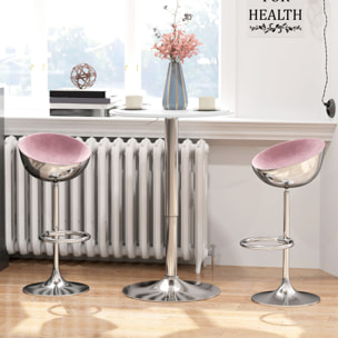 Mesa de Bar Redonda con Altura Ajustable 67-93 cm Mesa Alta de Bar con Tablero Ø63 cm Giratoria 360° con Base Redonda de Metal Cromado para Bistró Cocina Comedor Blanco