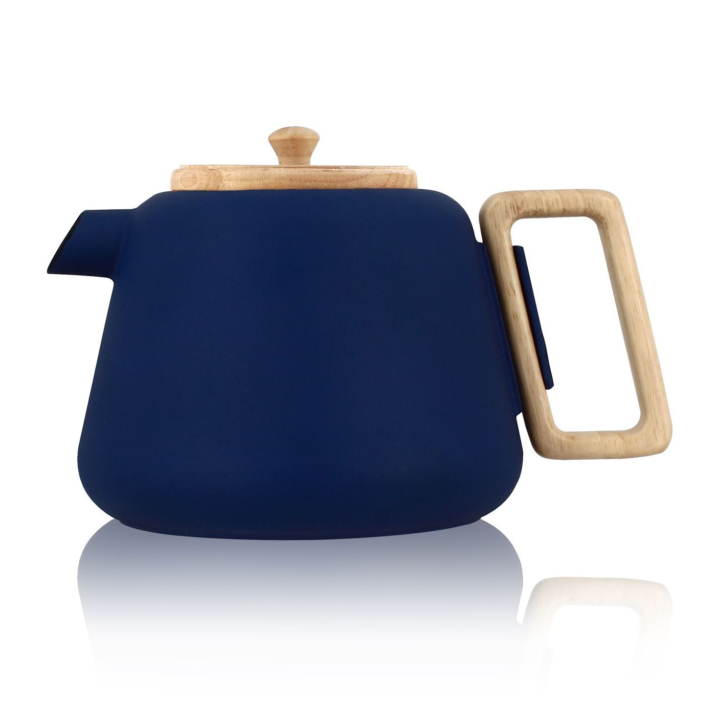 Théière en fonte bleue avec couvercle en bois 500ml VIGGO