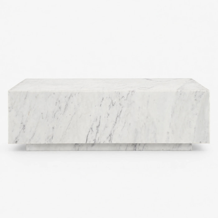 Table basse rectangulaire en marbre blanc - Izaé