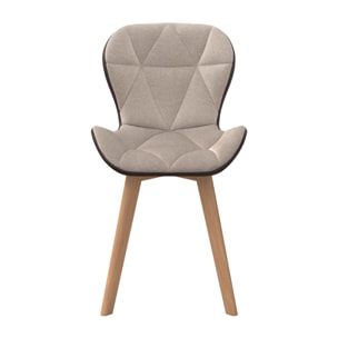 Chaises Gladys en tissu et pieds bois