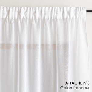 Voilage accroche 3-en-1 bicolore LUZ - Blanc