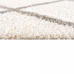 Tapis longs poils shaggy tissé motif scandinave DAMU