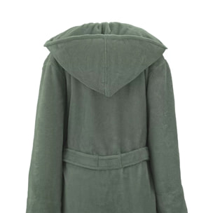 Peignoir coton mélangé 300 g/m² uni vert Teddy kaki