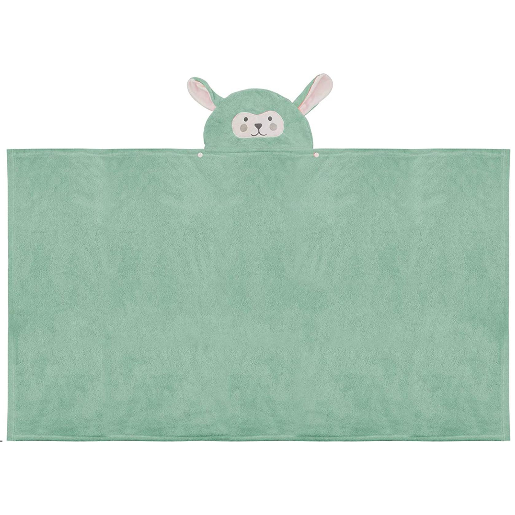 DAM Toalla infantil diseño conejito. 150x1x65 Cm. Color: Verde