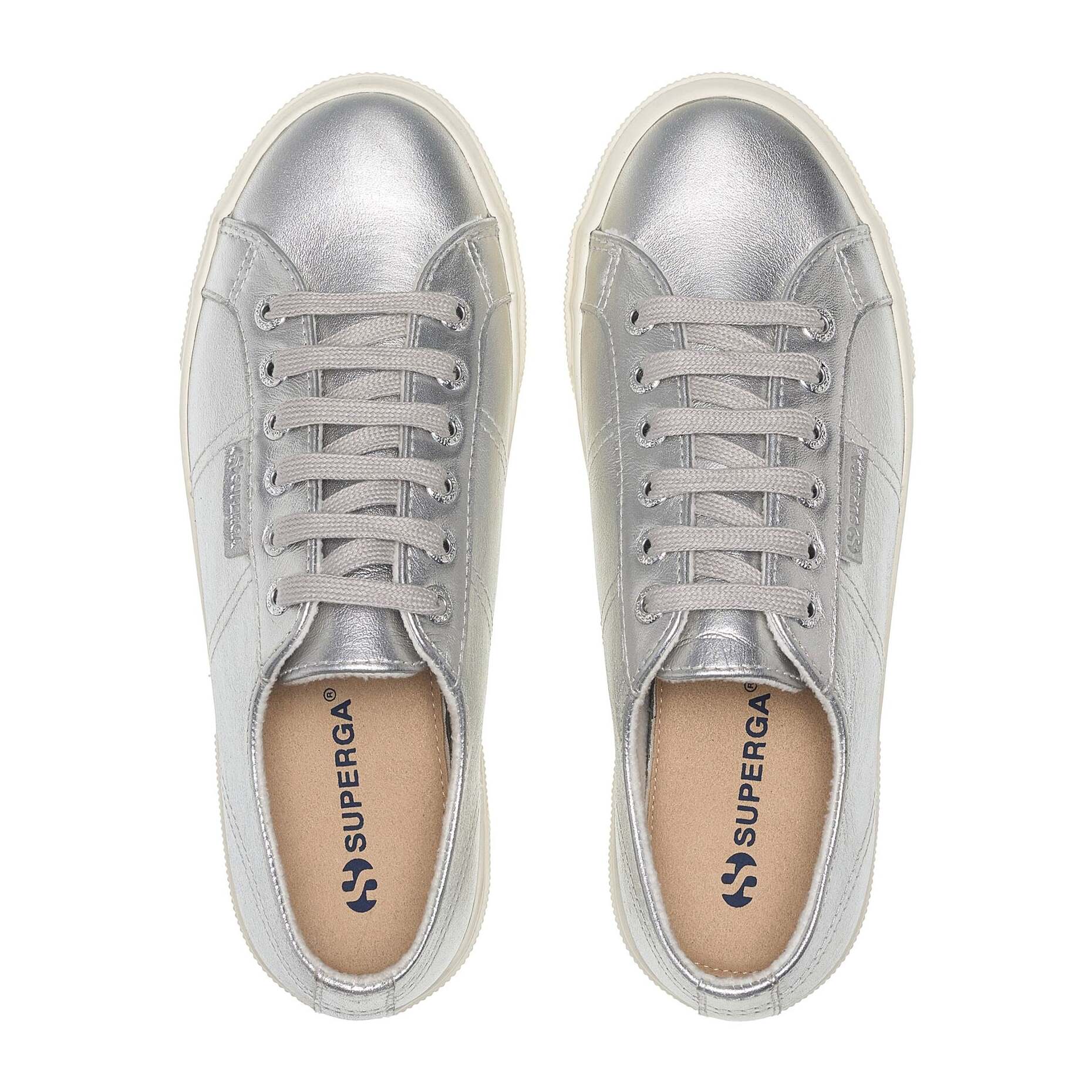 Superga - Scarpe da donna Donna Grigio - 2740 Platform Pearl Leather