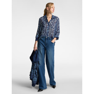 Elena Mirò - Camicia dalla stampa foliage - Blu