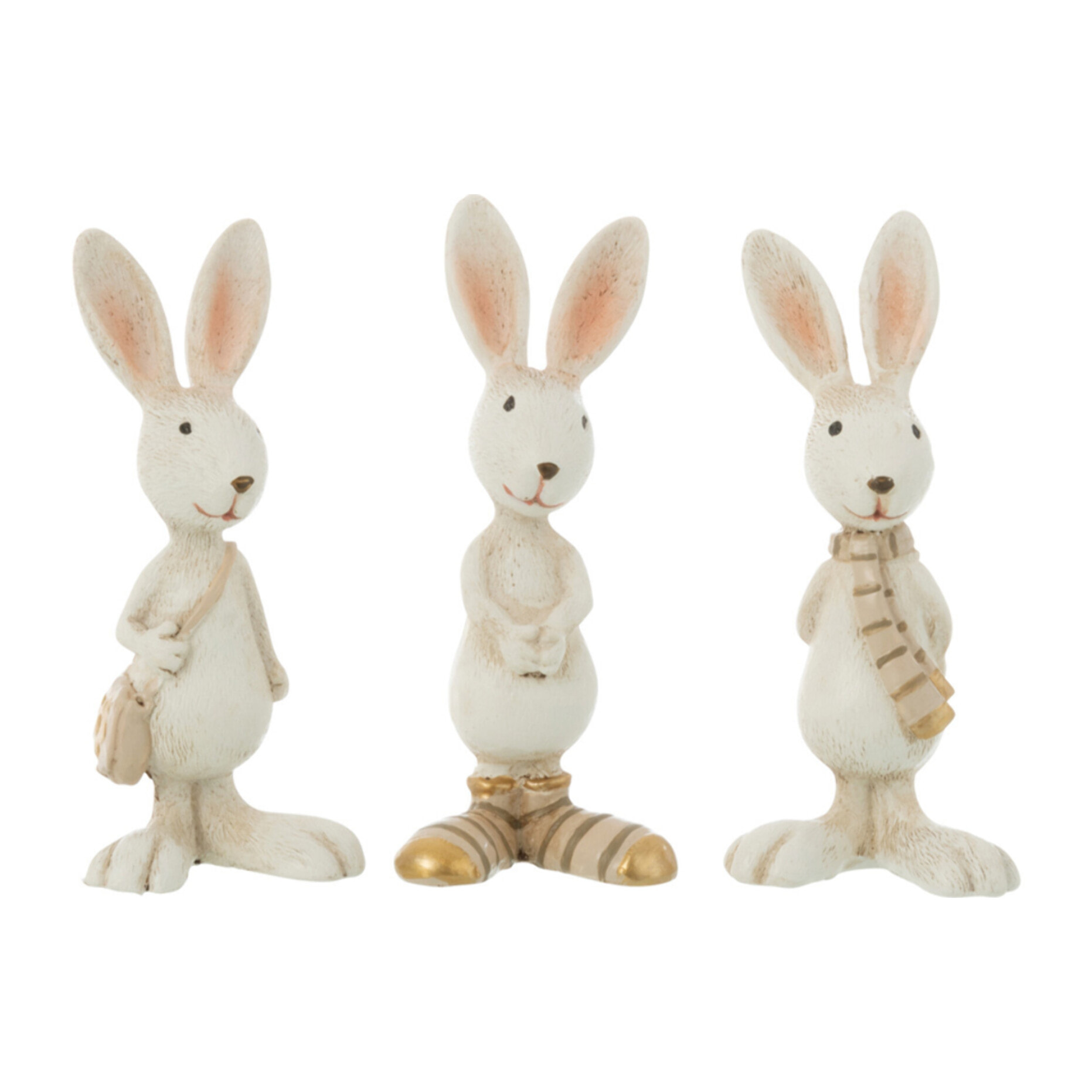 J-Line figurine Lapin Habillé - polyrésine - mix - 3 pcs