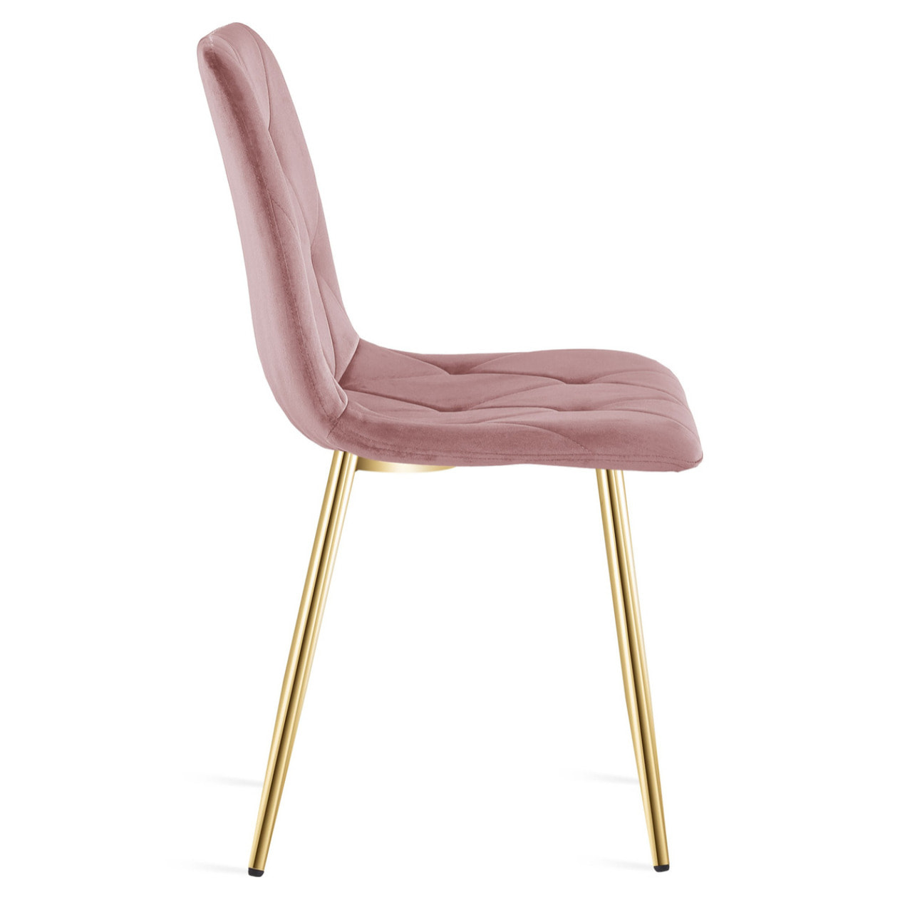 Sedia Libra in velluto rosa con gambe dorate