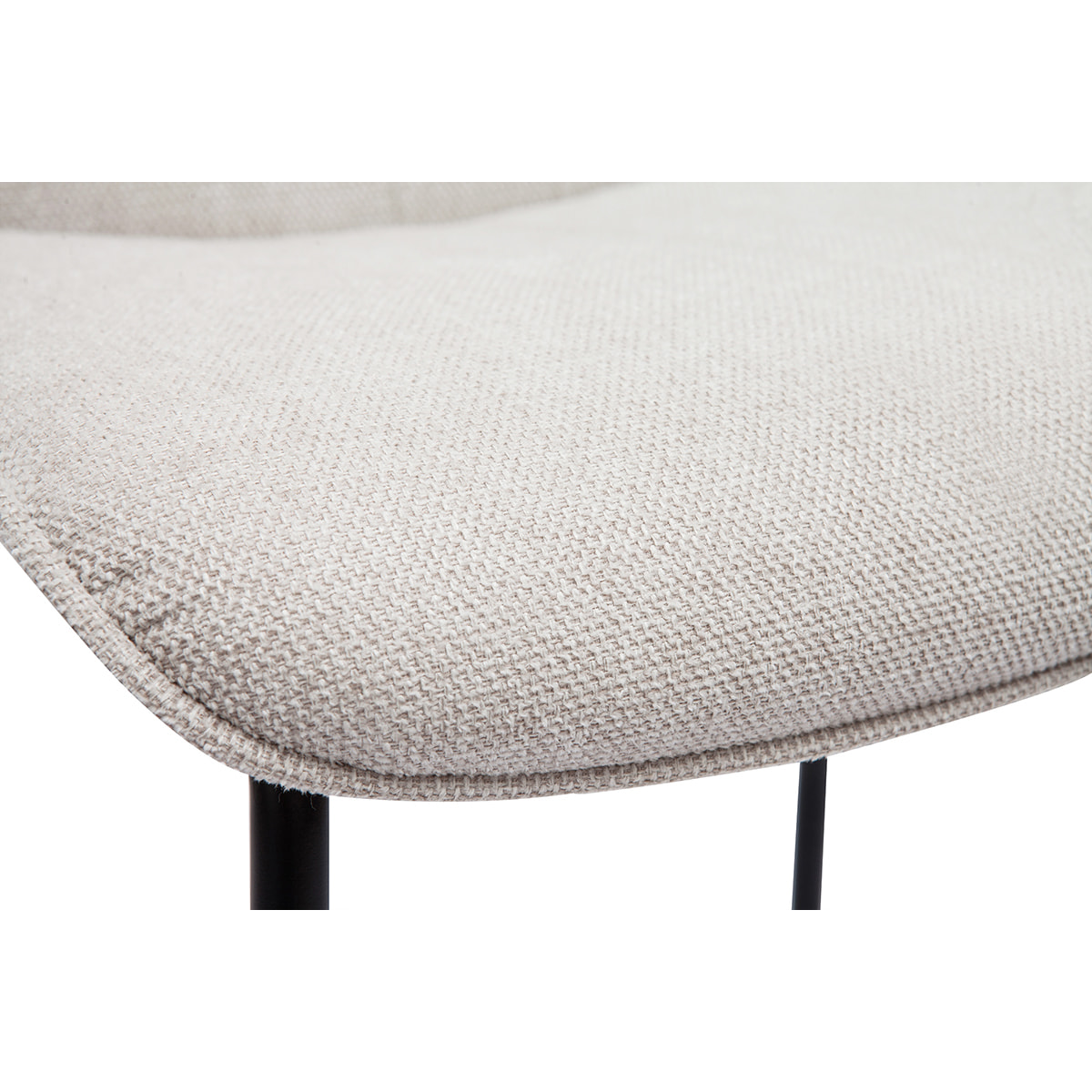 Tabourets de bar en tissu effet velours texturé beige et métal H65 cm (lot de 2) BOOST