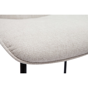Tabourets de bar en tissu effet velours texturé beige et métal H65 cm (lot de 2) BOOST