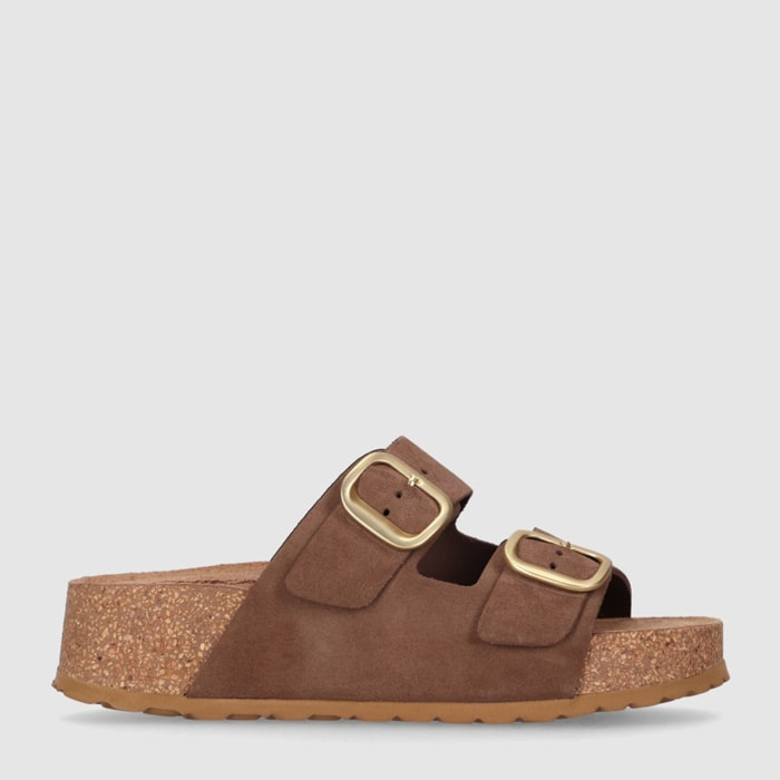 Sandalias de Serraje - Cuero - Tacón: 4 cm