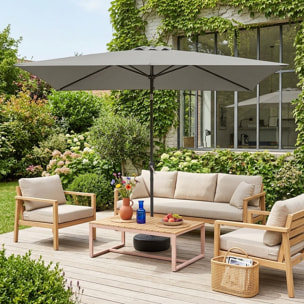 Parasol rectangulaire 2x3m avec mât central TOUQUET