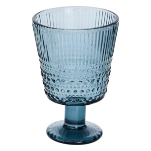 Verre à vin Joa bleu D8,7xH12,8cm
