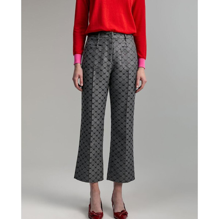Pantaloni svasati in jacquard M