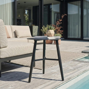 Bout de canapé jardin en aluminium noir STOCKHOLM