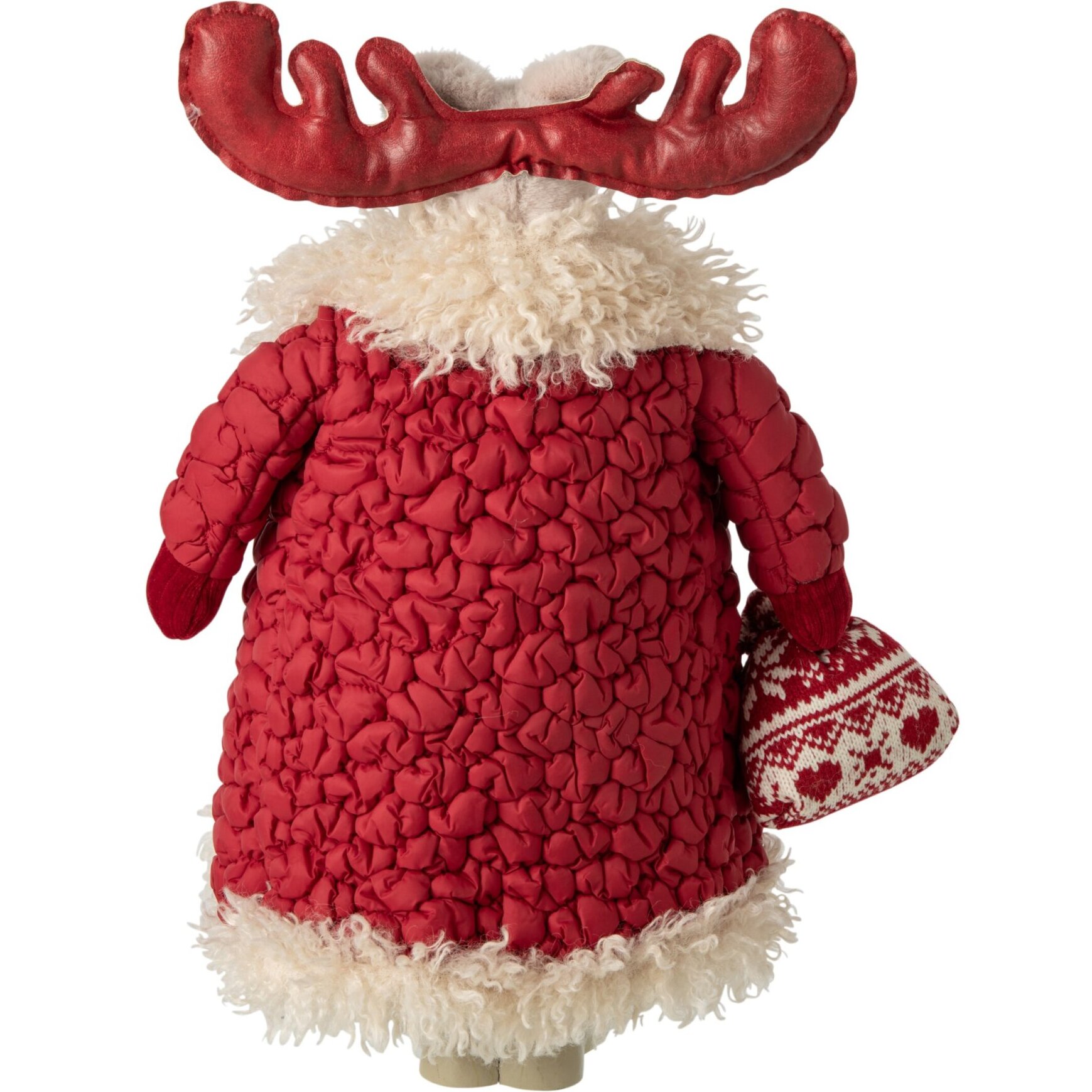J-Line Élan manteau - polyester - rouge Noël/beige