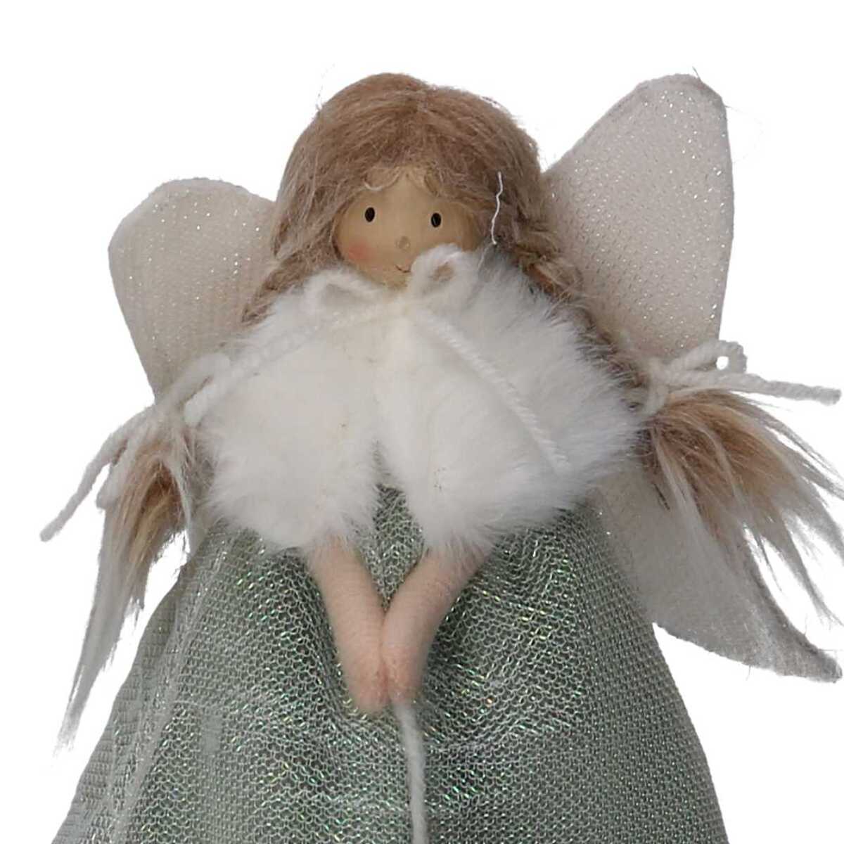 Angelo in tessuto verde cm23x15h39