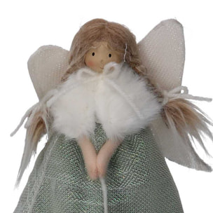 Angelo in tessuto verde cm23x15h39