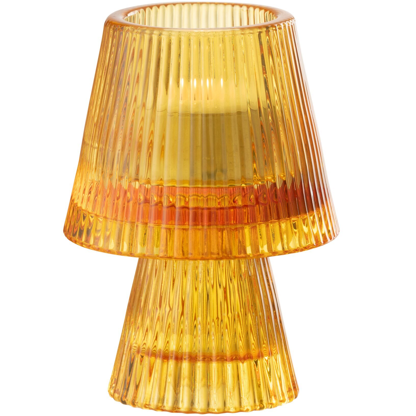 J-Line bougeoir Chapeau - verre - orange