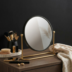 Miroir grossissant sur pied Acier BLY Noir mat & Doré Spirella