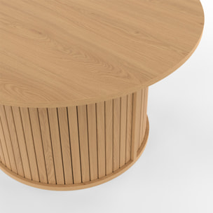 Table basse ronde Albane pieds lattes