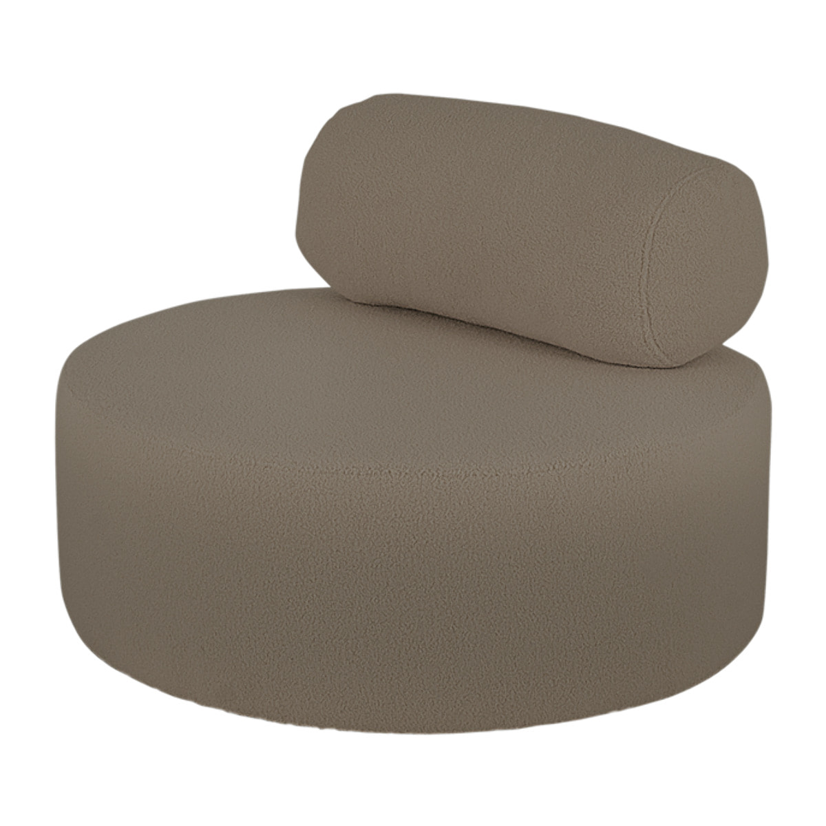 Fauteuil en bouclé rond couleur marron de 91x71cm Hauteur: 71 Longueur: 91 Largeur: 91