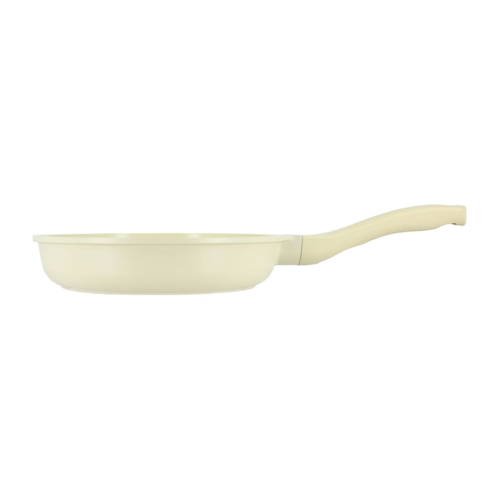 Poêle 24cm en aluminium recyclé crème - tous feux PURE