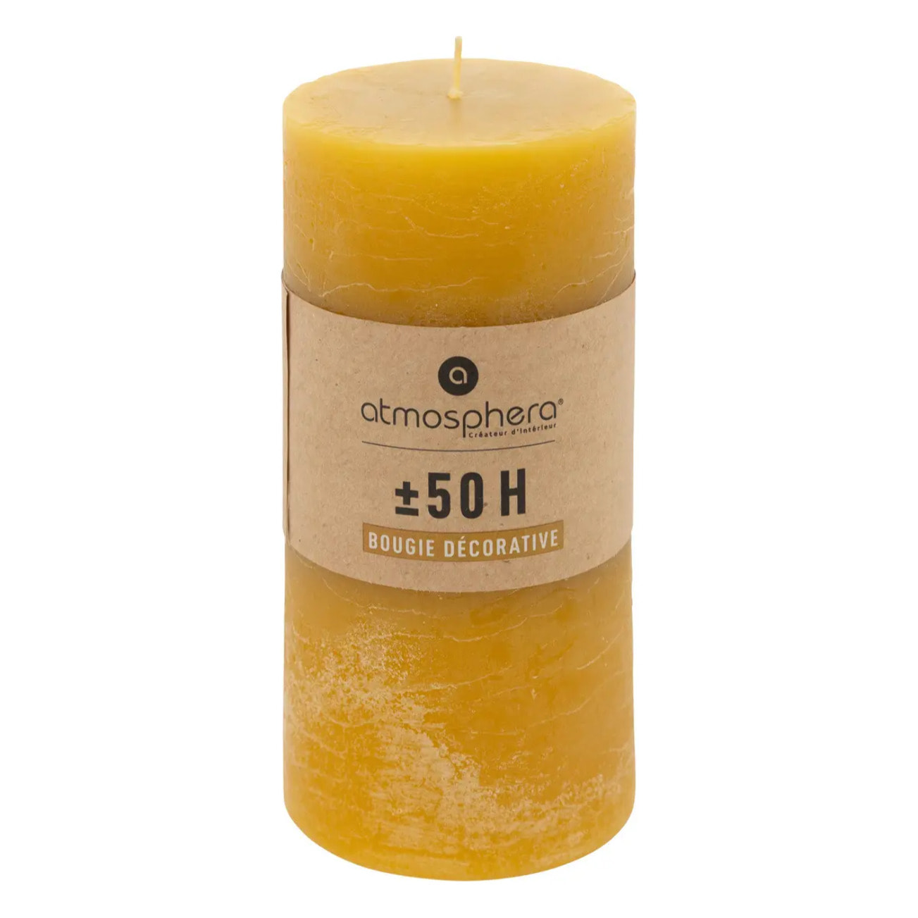 Bougie rustique - jaune - 445g