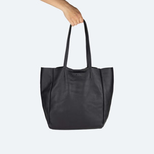 Bolso Shopper de Piel Vacuna Negro | LOFT