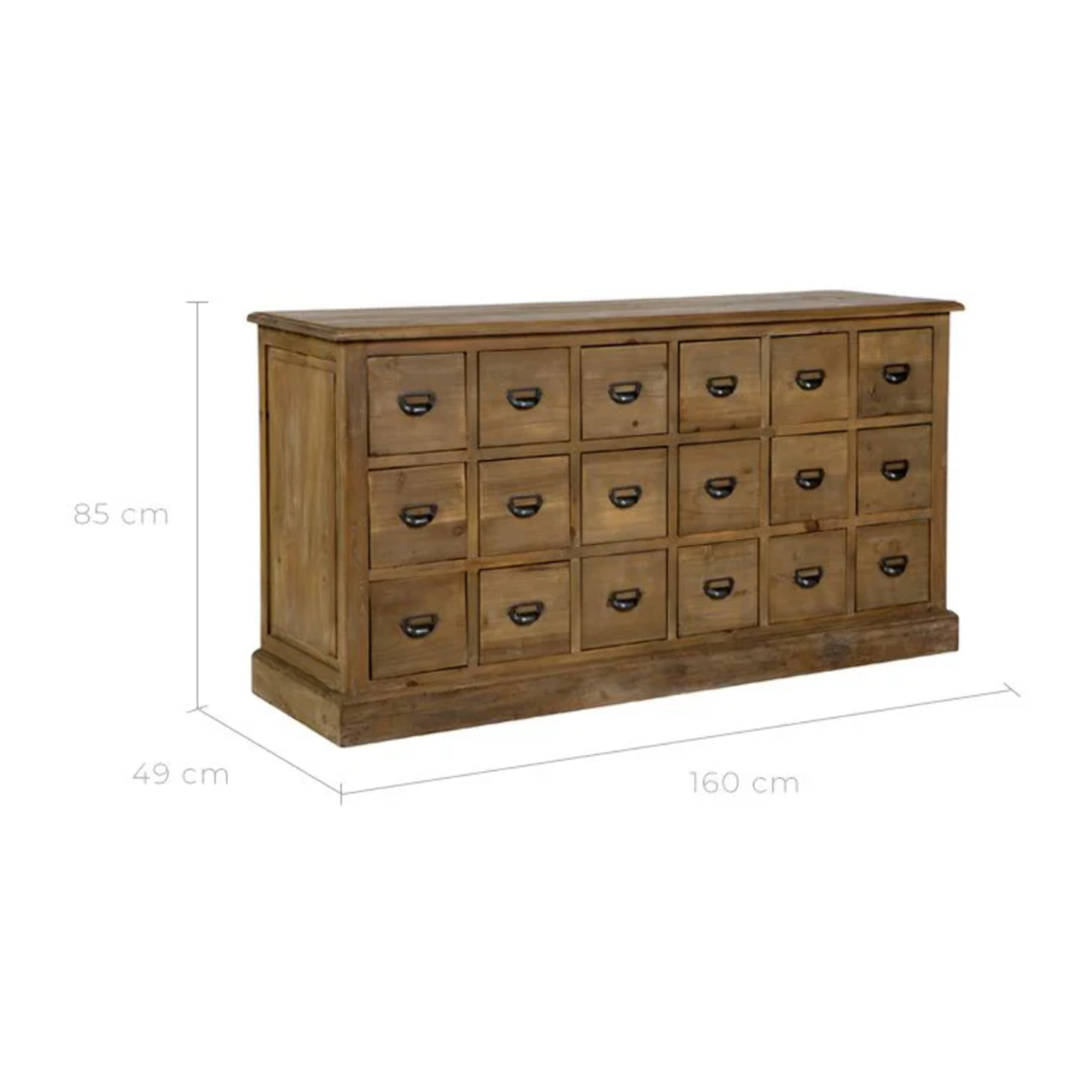 Buffet en bois recyclé 18 tiroirs - Miramas