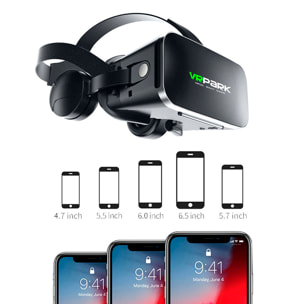 Occhiali di realtà virtuale J50. Cuffie bluetooth, vista panoramica 360°. Compatibili con IOS, Android.