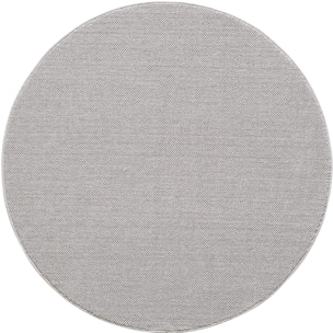 MORELIA - Tapis rond moderne aspect laine bouclée Silver