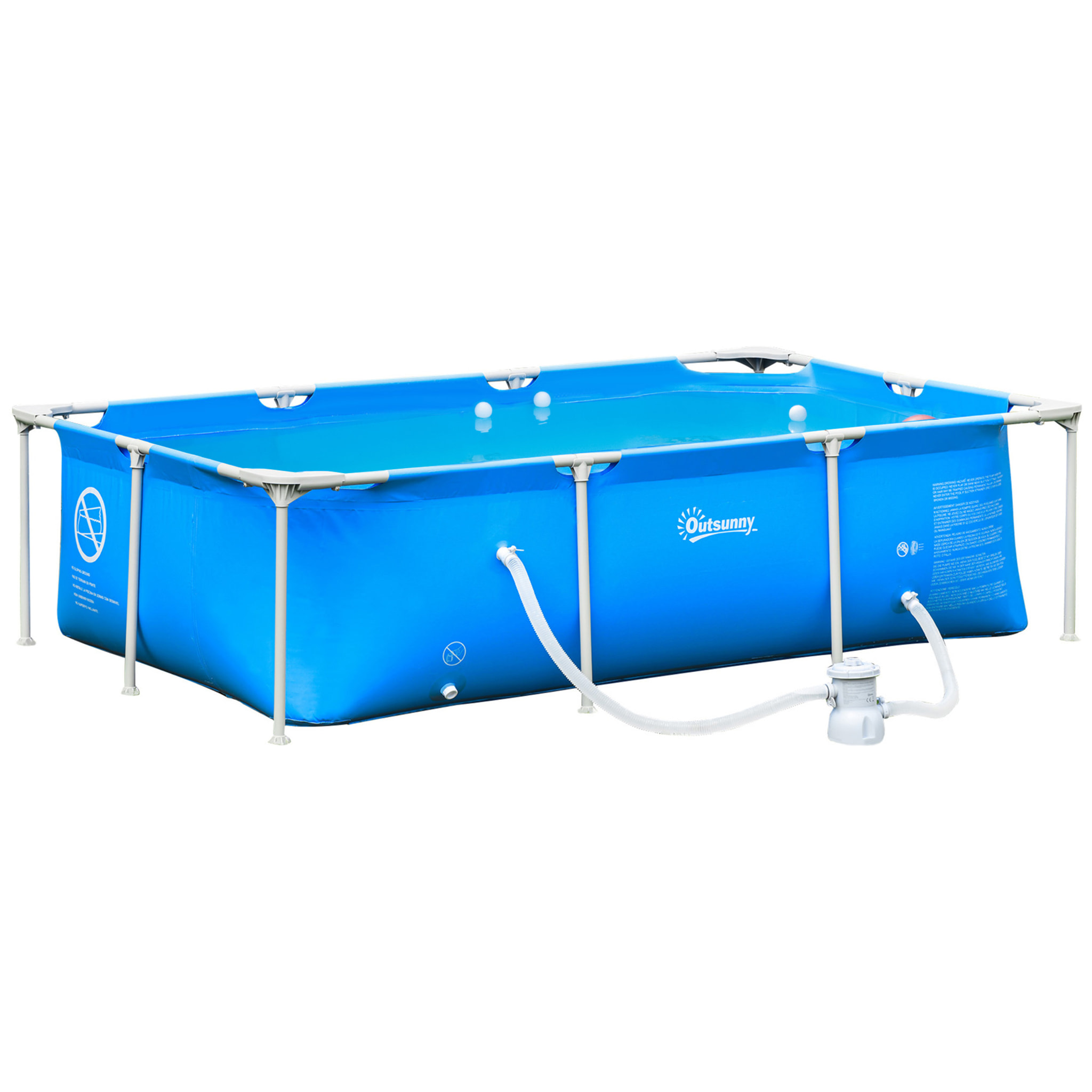 Piscina Desmontable 252x152x65 cm Rectangular con Depuradora Cartucho 2163L Azul