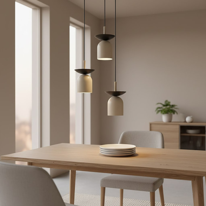 Lampada a sospensione EGO in acciaio color moka