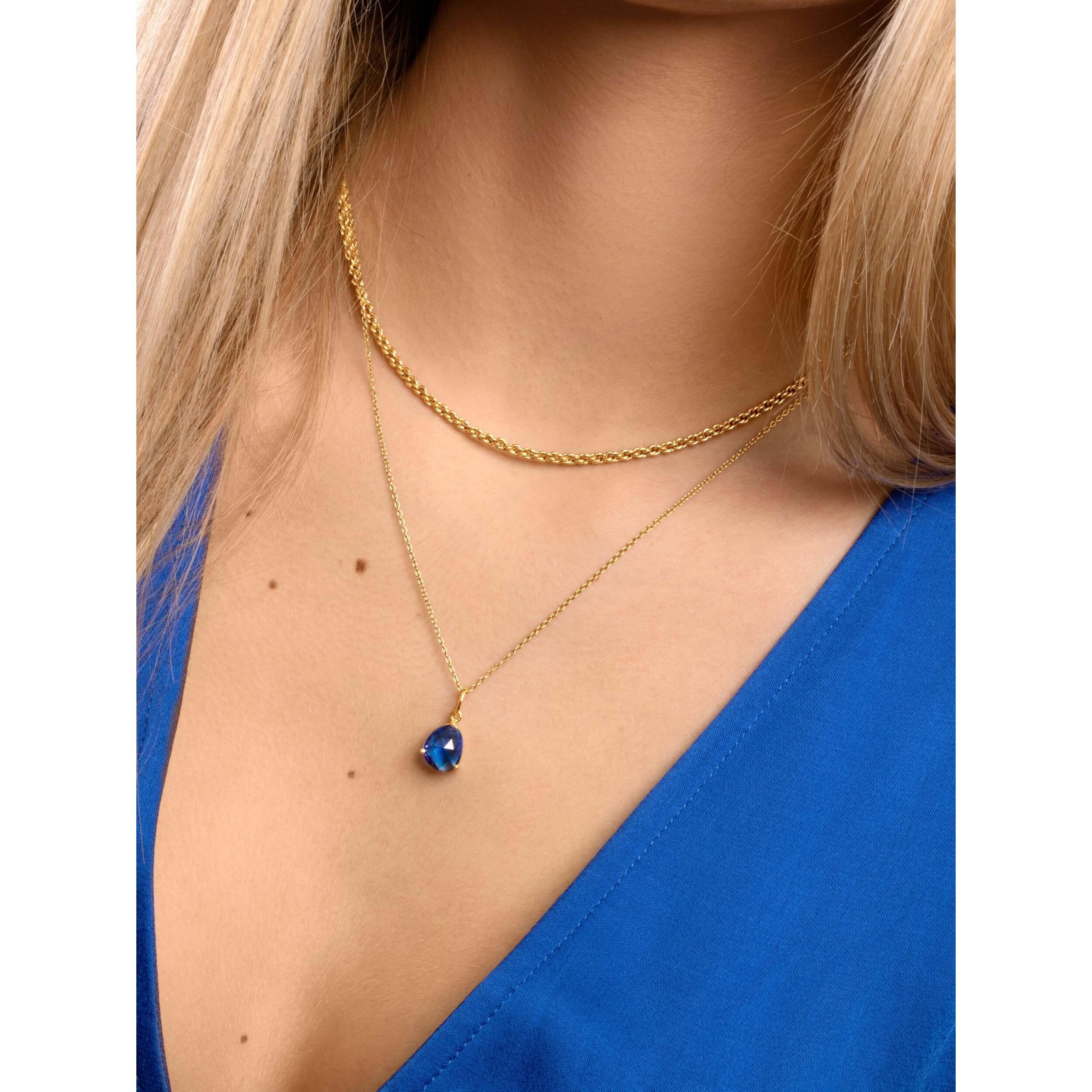 Collar Birthstone Moonstone Plata Baño Oro