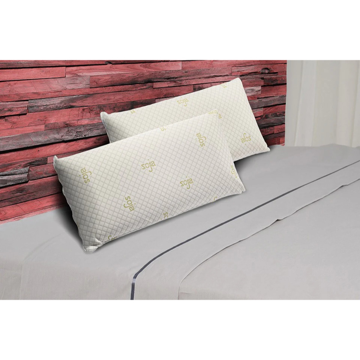 Pack 4 Almohadas Visco Soja Firmeza Media Ergonómicas Desenfundable