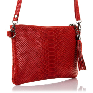 Deanna Borsa a mano Donna.Pelle autentica Camoscio Inciso Serpente